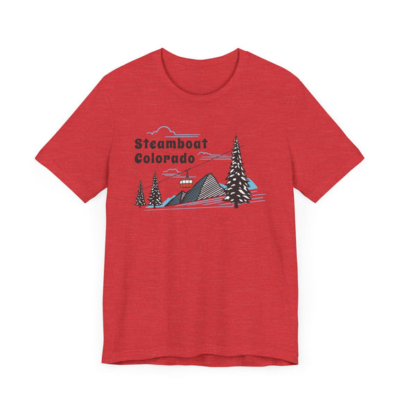 Steamboat, Colorado T-Shirt - Retro Ski Mountain Gondola Unisex Steamboat Shirt