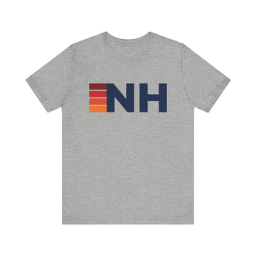 Buy athletic-heather New Hampshire Retro Stripes T-Shirt | New Hampshire State Tee