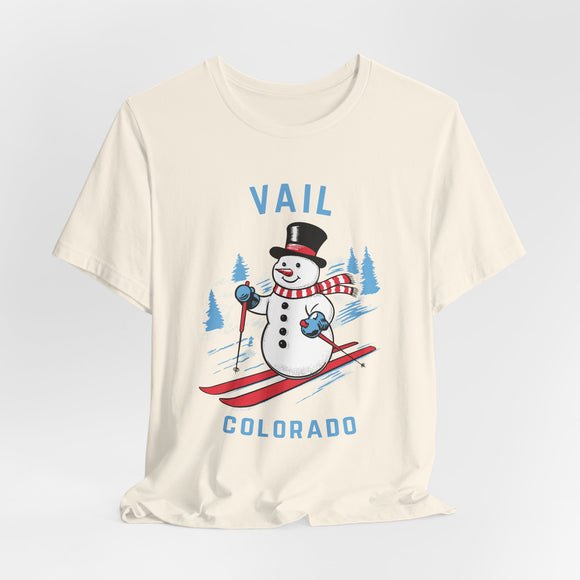 Vail, Colorado T Shirt - Ski Snowman Graphic Tee