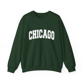 Buy forest-green Chicago, Illinois Sweatshirt - Unisex Graphic Crewneck