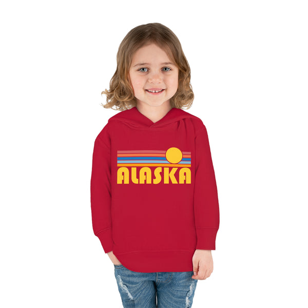 Alaska Toddler Hoodie - Retro Sunrise Unisex Alaska Toddler Sweatshirt