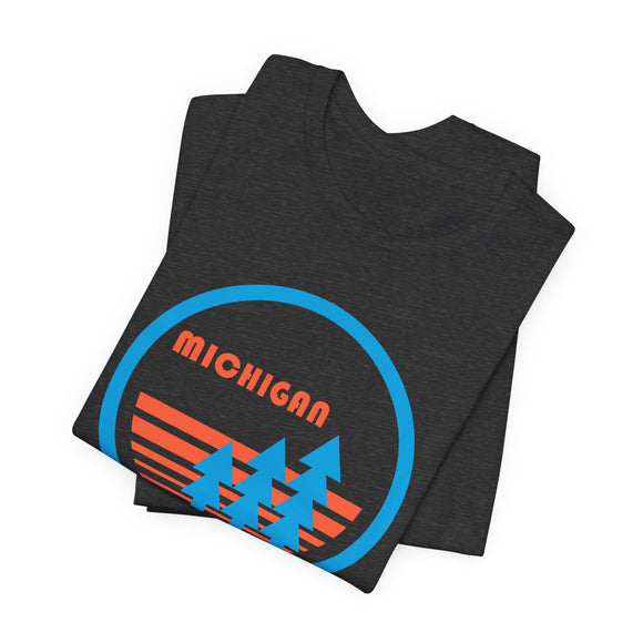 Michigan T Shirt - Retro Trees Michigan Tee