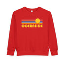 Oceanside, California Toddler Sweatshirt - Retro Sun Oceanside Toddler Crewneck Sweatshirt-6