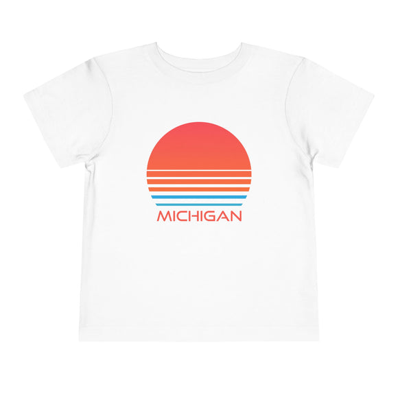 Michigan Toddler T-Shirt - Retro 80s Unisex Toddler Michigan Shirt