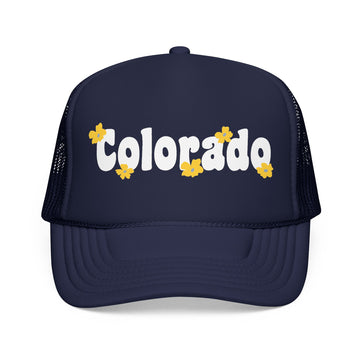 Colorado Foam Trucker Hat — Retro Daisy Logo Mesh Cap