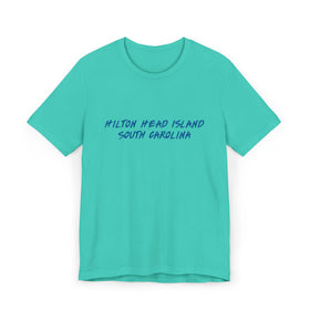 Buy teal Hilton Head Island T-Shirt | 100% Cotton Retro South Carolina Tee