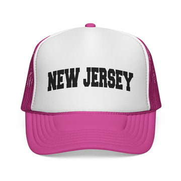 Buy pink New Jersey Retro Collegiate Style Trucker Hat