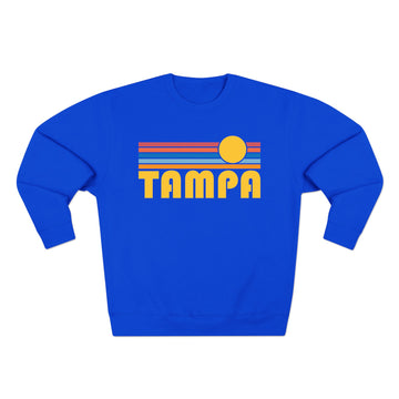 Buy royal-blue Premium Tampa, Florida Retro Sun Graphic Sweatshirt