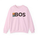 Boston, Massachusetts BOS Retro Stripe Sweatshirt-5