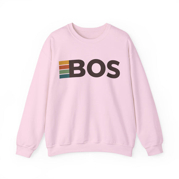 Boston, Massachusetts BOS Retro Stripe Sweatshirt