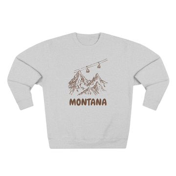 Buy heather-grey Premium Montana Gondola Ski Mountain Sweatshirt