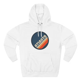 Premium Atlanta, Georgia Retro Circle Hoodie — Vintage 70s Striped Logo Pullover - 0