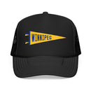Winnipeg, Manitoba Pennant Trucker Hat — Retro Flag Foam Cap-2