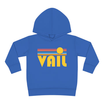 Vail, Colorado Toddler Hoodie - Retro Sunrise Unisex Vail Toddler Sweatshirt