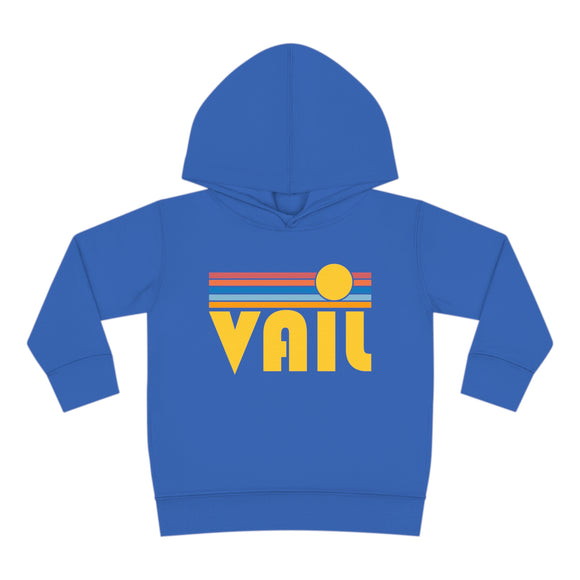 Vail, Colorado Toddler Hoodie - Retro Sunrise Unisex Vail Toddler Sweatshirt