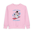 Lake Tahoe, California Toddler Sweatshirt - Skiing Snowman Lake Tahoe Toddler Crewneck Sweatshirt-4