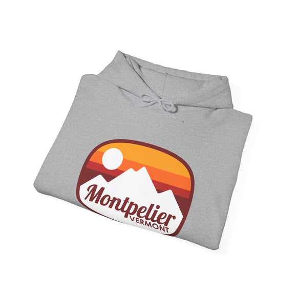 Montpelier, Vermont Hoodie - Retro Ombre Unisex Montpelier Hoodie Sweatshirt