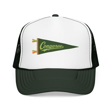 Buy dark-green-white-dark-green Congaree National Park Pennant Trucker Hat — Vintage Foam Mesh Cap