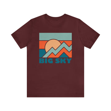 Buy maroon Big Sky, Montana T-Shirt - Retro Unisex Big Sky Shirt