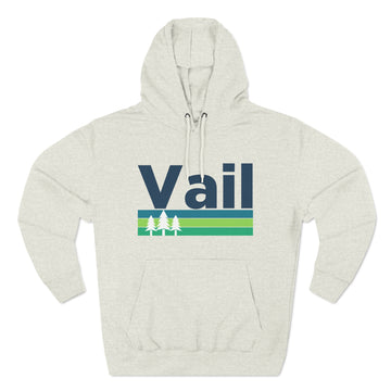 Premium Vail, Colorado Hoodie - Retro Unisex Vail Sweatshirt - Stripe Wordmark - 0