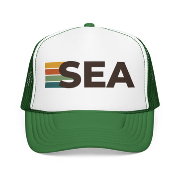 Buy kelly-white-kelly Seattle, Washington Trucker Hat - SEA retro cap