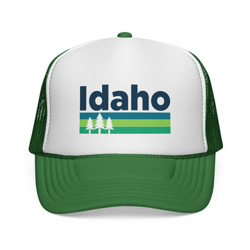 Idaho Retro Trees Trucker Hat - Vintage Style Idaho Cap - 0