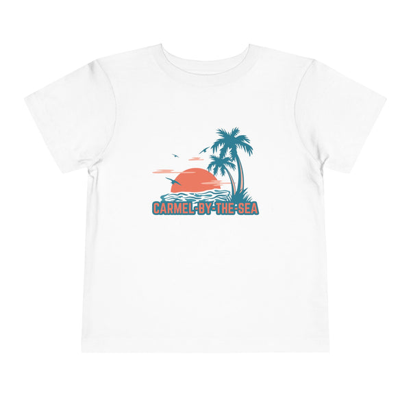 Carmel by the Sea, California Toddler T-Shirt - Retro Palm Tree Toddler Carmel by the Sea Shirt