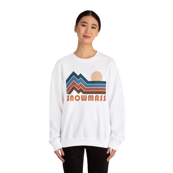 Snowmass, Colorado Sweatshirt Retro Mountains, Snowmass Unisex Graphic Crewneck