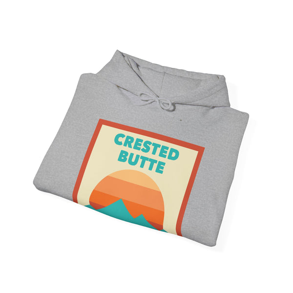 Crested Butte, Colorado Mountain Sun Hoodie - Unisex Hooded Sweatshirt, Travel Sweatshirt, Sunset
