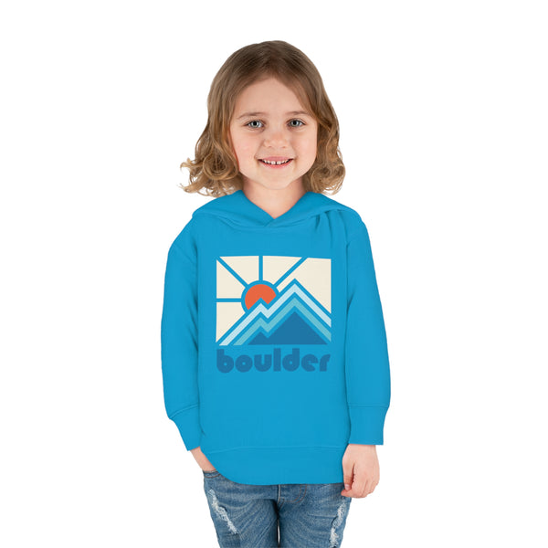 Boulder, Colorado Toddler Hoodie - Minimal Style Unisex Boulder Toddler Sweatshirt