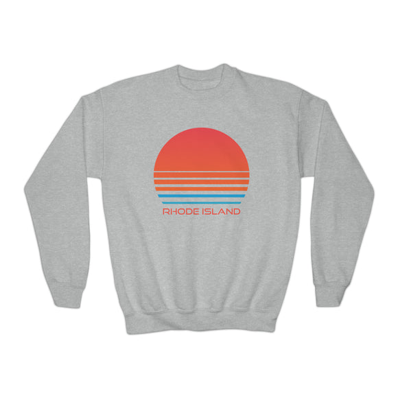 Rhode Island Youth Sweatshirt - Unisex Kid's Rhode Island Crewneck Sweatshirt