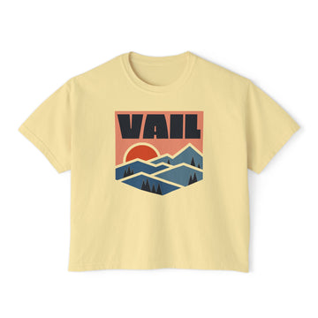 Women's Vail, Colorado Boxy Graphic Tee - Slightly Cropped - 0