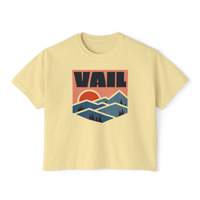 Women's Vail, Colorado Boxy Graphic Tee - Slightly Cropped