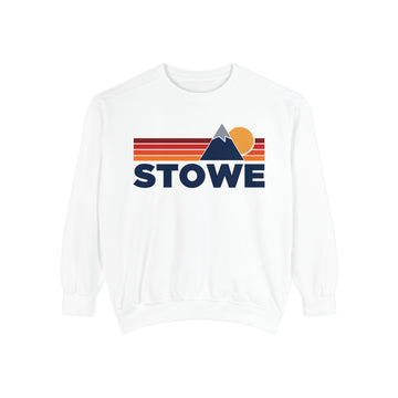 Buy white Stowe, Vermont Mountain Stripes Sweatshirt | Comfort Colors - 100% Cotton
