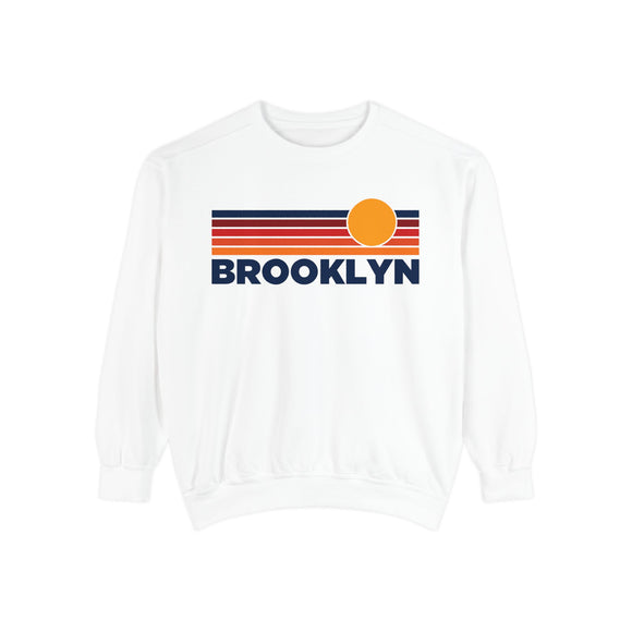 Brooklyn, New York Sunset Stripes Sweatshirt | Comfort Colors - 100% Cotton
