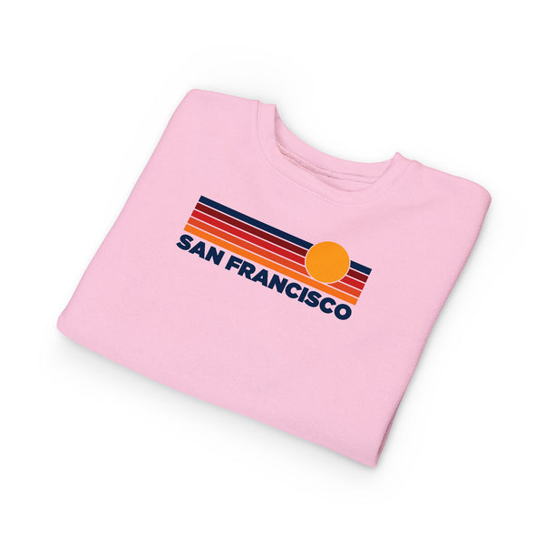 San Francisco, California Toddler Sweatshirt - Retro Sun San Francisco Toddler Crewneck Sweatshirt