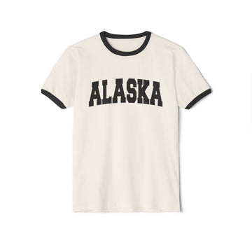 Alaska Unisex Cotton Ringer T-Shirt, Vintage Graphic Tee, Adventure Apparel, Travel Souvenir, Gift for Nature Lovers, Sportswear - 0