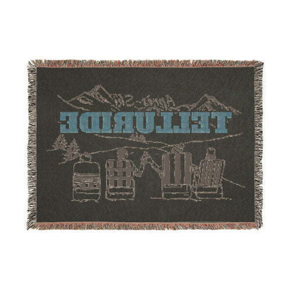 Telluride, Colorado Ski Town Throw Blanket | Mountain Woven Blanket