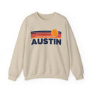 Austin, Texas Sweatshirt Retro Sun Unisex - Austin Vintage Inspired Warm Pullover Jumper-2