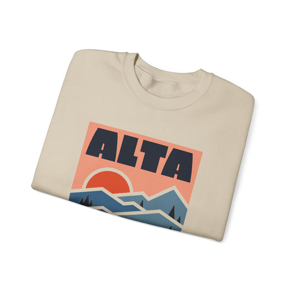 Alta, Utah Sweatshirt Retro Mountains, Alta Unisex Graphic Crewneck