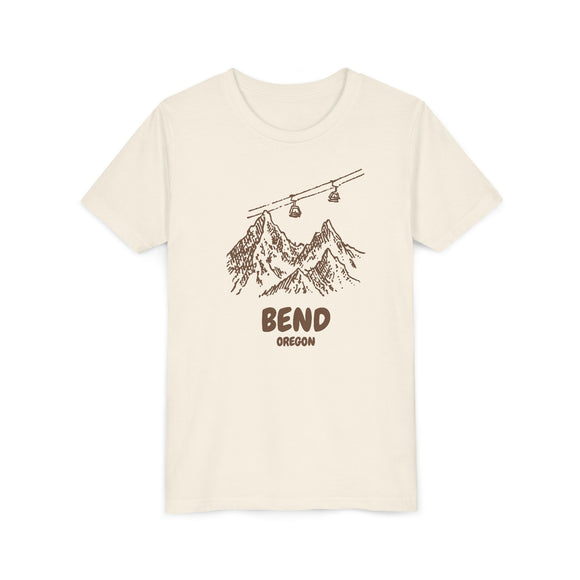 Bend, Oregon Youth T-Shirt — Vintage Gondola Ski Mountain Tee