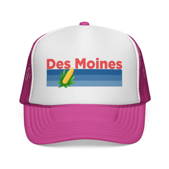 Des Moines, Iowa Retro Corn and Farm Trucker Hat