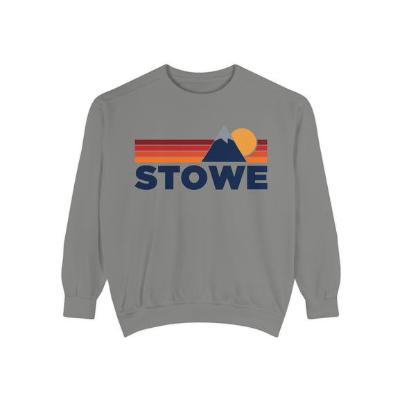 Stowe, Vermont Mountain Stripes Sweatshirt | Comfort Colors - 100% Cotton