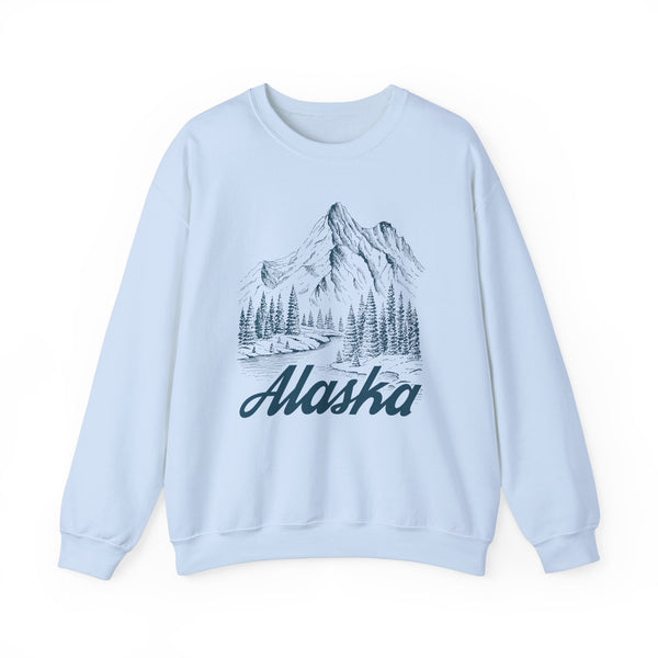 Alaska Sweatshirt - Mountain Illustration Graphic Crewneck