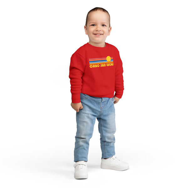 Cabo San Lucas, Mexico Toddler Sweatshirt - Retro Sun Cabo San Lucas Toddler Crewneck Sweatshirt