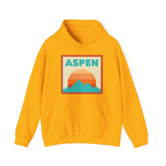 Aspen, Colorado Mountain Sun Hoodie - Unisex Aspen, Colorado Hooded Sweatshirt, Aspen, Colorado Travel Sweatshirt, Aspen, Colorado Sunset