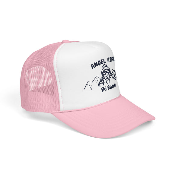 Angel Fire, New Mexico Ski Babe Trucker Hat — Foam Mesh Cap