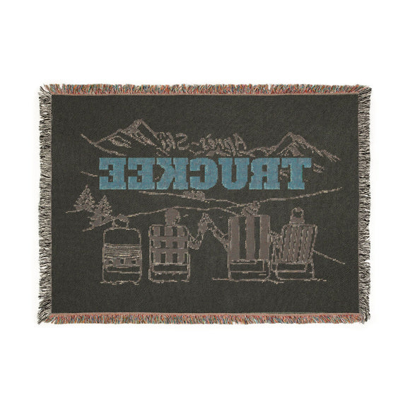 Truckee, California Ski Town Throw Blanket | Mountain Woven Blanket