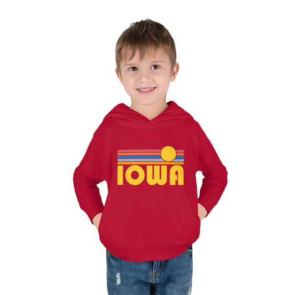 Iowa Toddler Hoodie - Retro Sunrise Unisex Iowa Toddler Sweatshirt