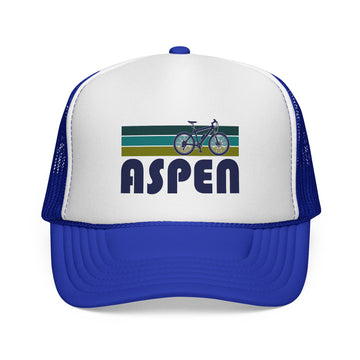 Buy royal Aspen, Colorado Retro Bike Trucker Hat - Vintage Style Aspen Cap